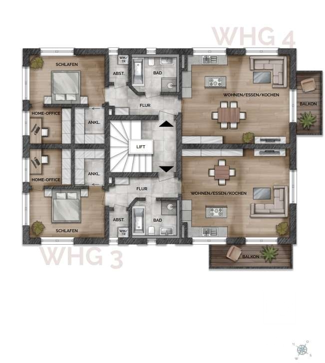 Whg 3+4 OG Etagenwohnung M�nchen