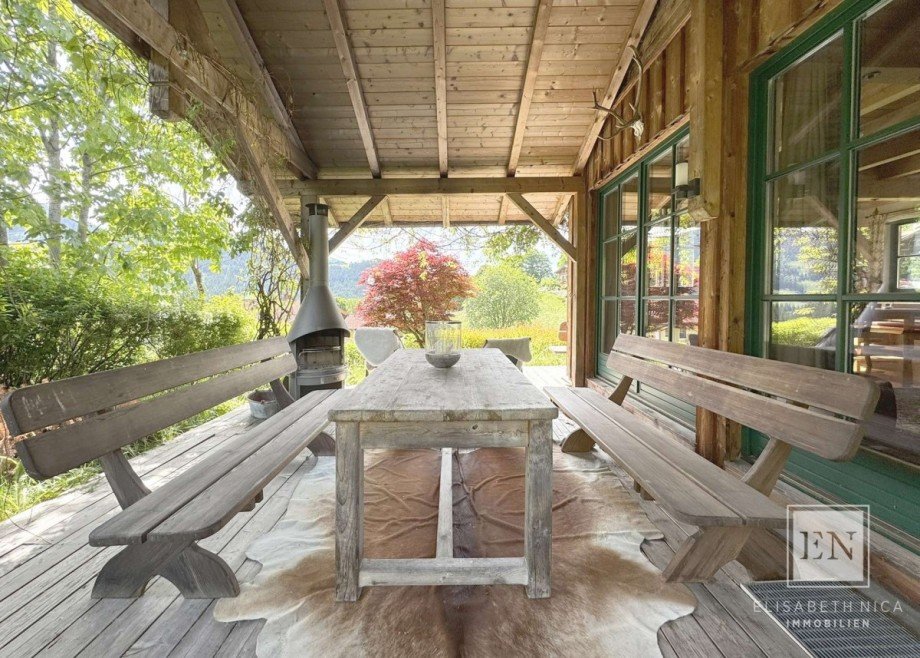 Terrasse Sommer Bauernhaus Altenmarkt im Pongau