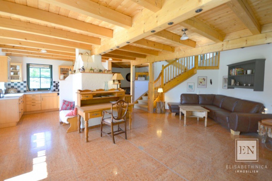 Blick auf K�che und Wohnbereich Bauernhaus Altenmarkt im Pongau